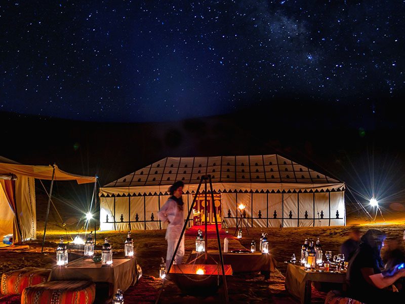 Merzouga dunes camp night life