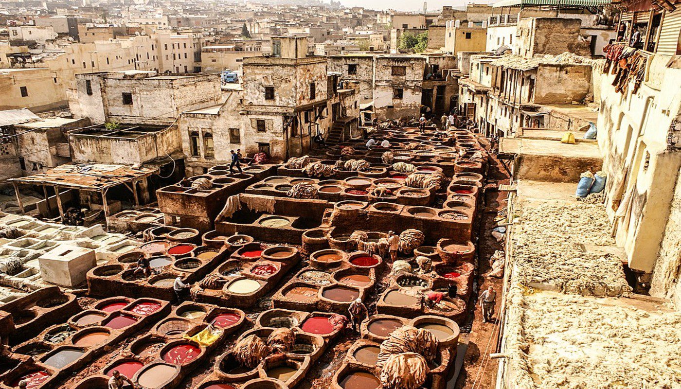 Tanneries Of Fes, Morocco, Africa Old Tanks Of The Fez's Tanneri